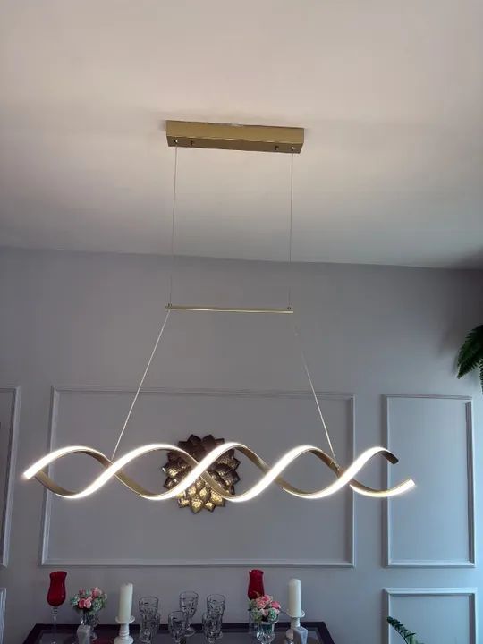 Lustre LED pendente dourado 30W - NITROLUX - Foto 2
