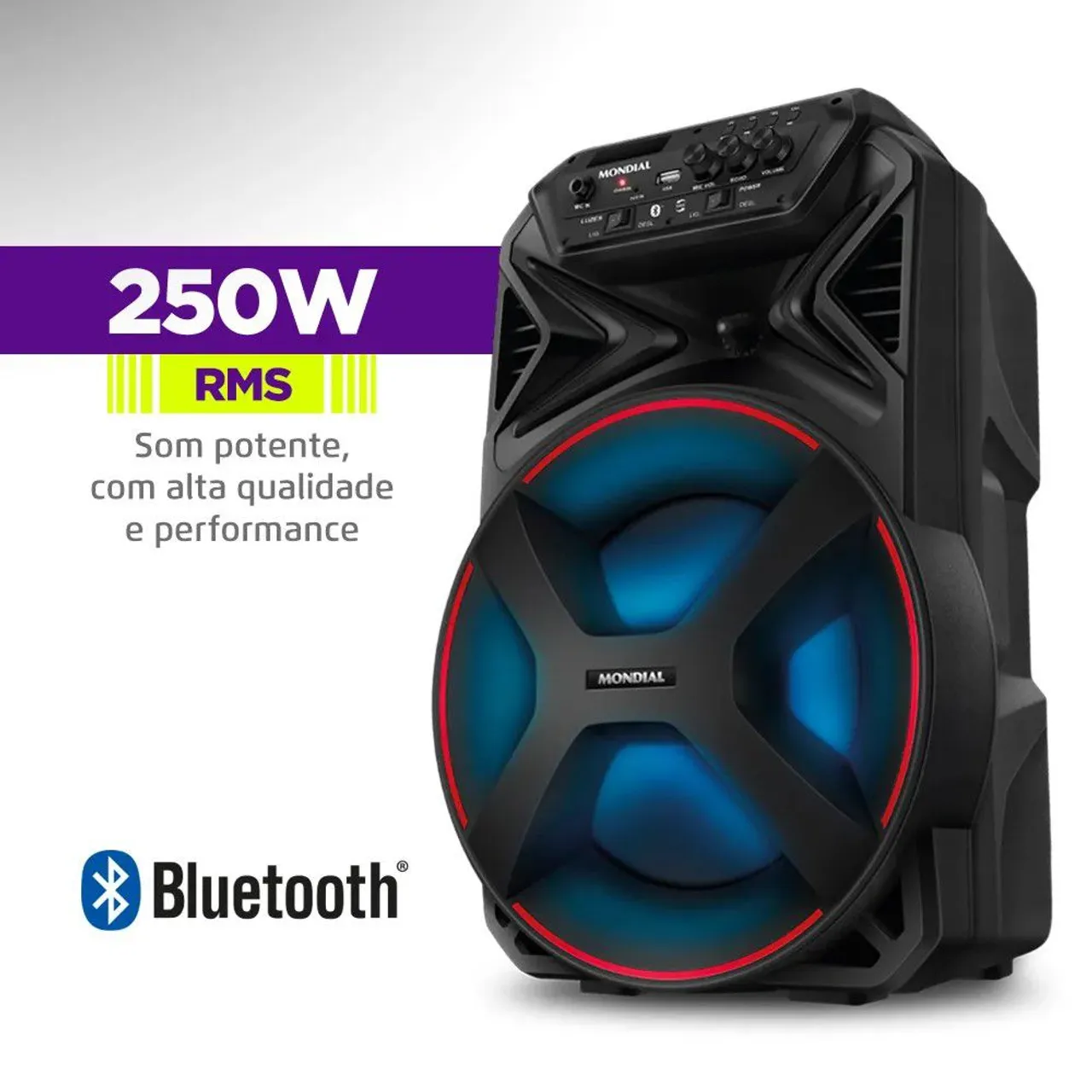 Caixa Bluetooth Mondial 250w