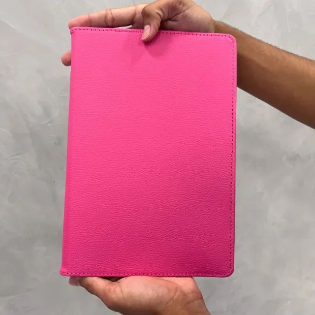 Capa Case Giratória Rosa Universal Tablet e iPads com suporte