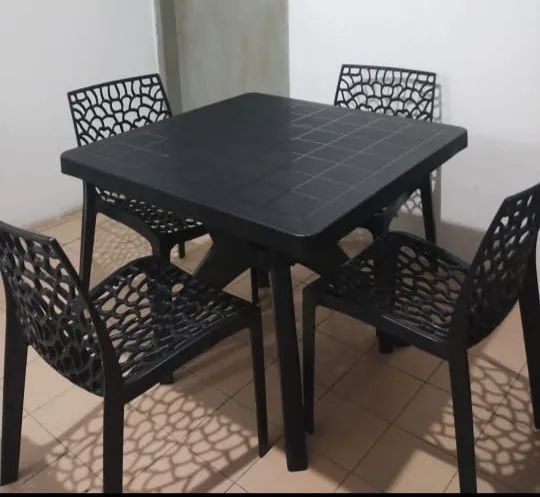 Black Square Table Set with 4 Chairs64276680869379120