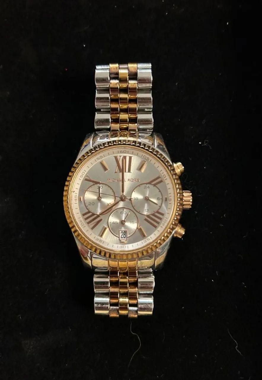 Relógio Michael Kors feminino Lexington Bicolor