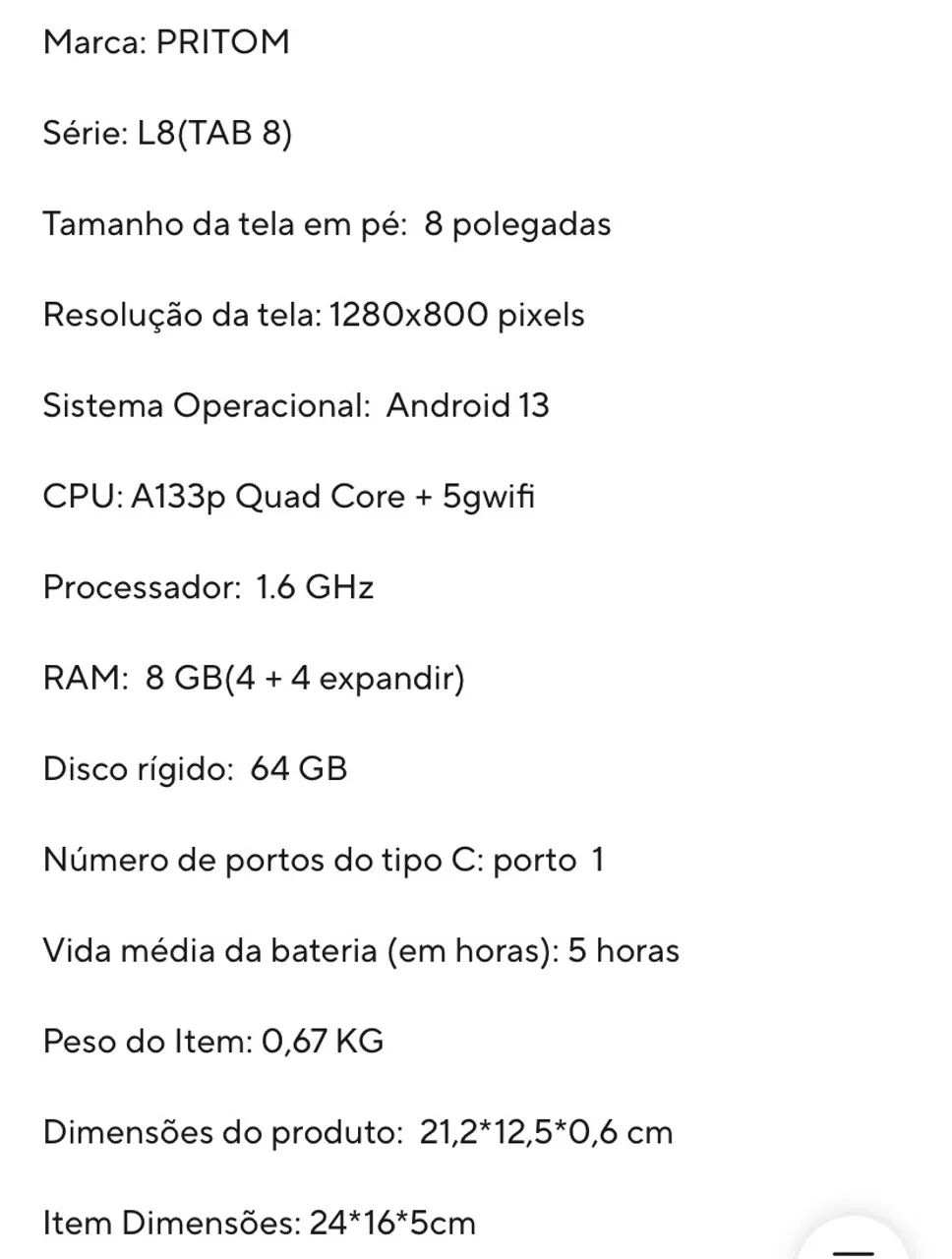 Pritom Tab 8(Entregamos no seu bairro) - Foto 3