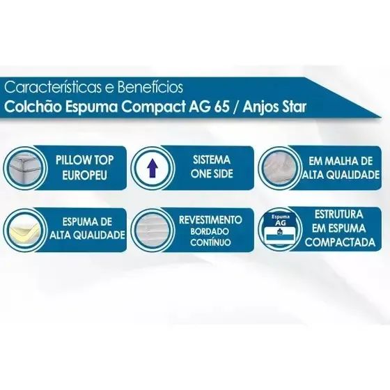 COLCHAO ANJOS STAR ONE 30CMX1,88MX1,38M - Foto 5