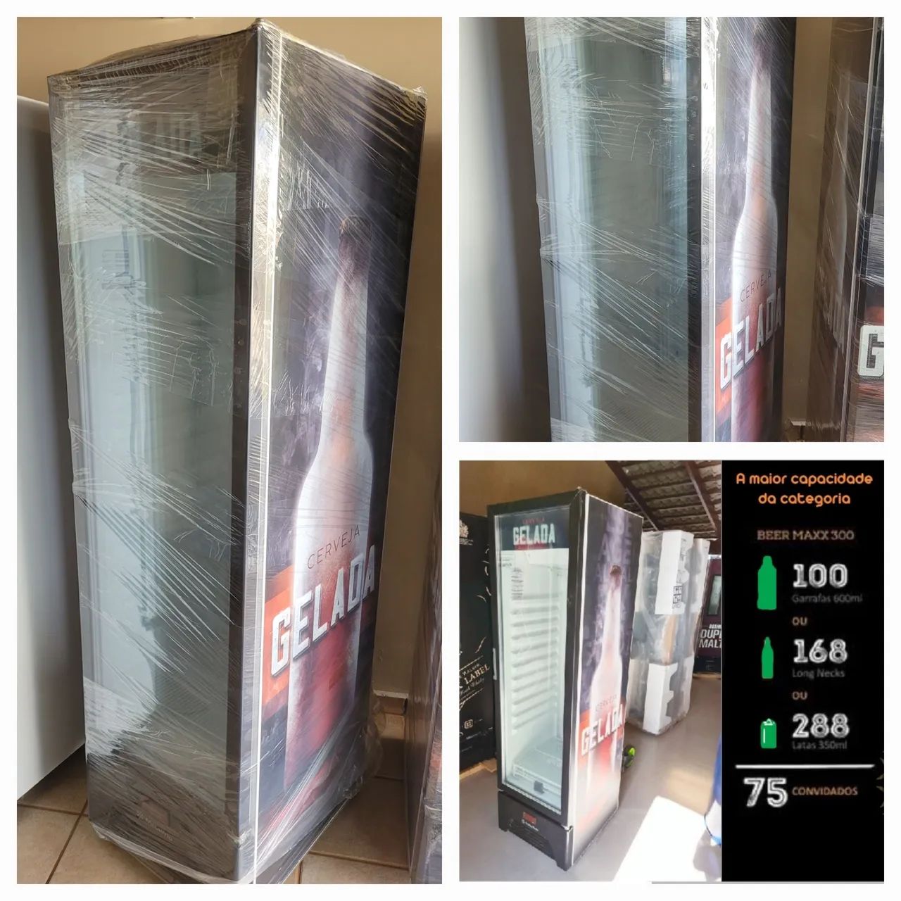 Cervejeira slim porta vidro zera segunda linha 287 litros 12x R$350 cartão 