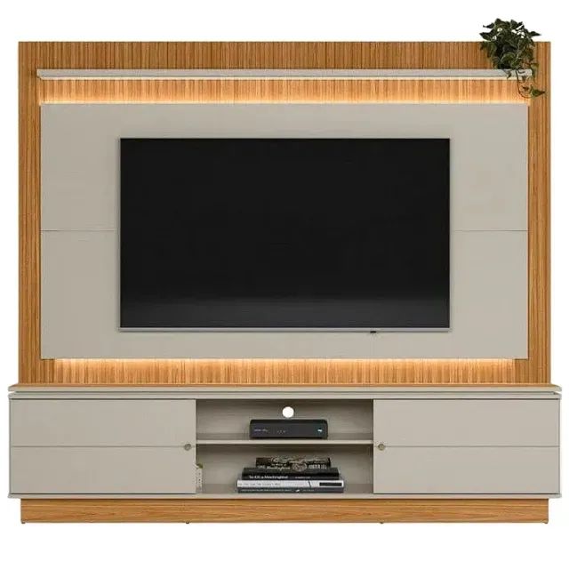 Estante Guararapes para Tv Até 75 Polegadas Ripado com Led 2 Portas Linea 2,15 - Foto 4