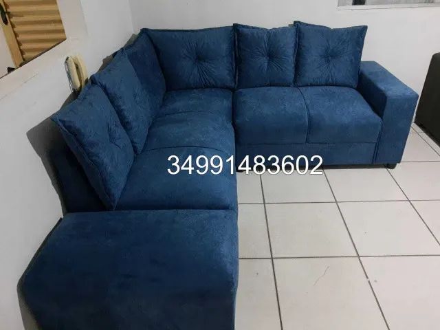 Sofá de Canto com Puff Direto da Fabrica