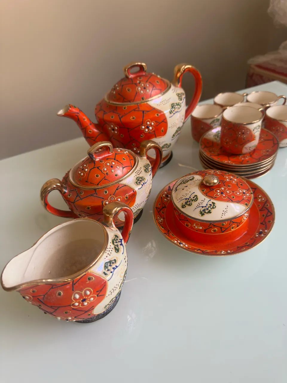 conjunto de porcelana japonesa vintage estilo kutani / satsuma