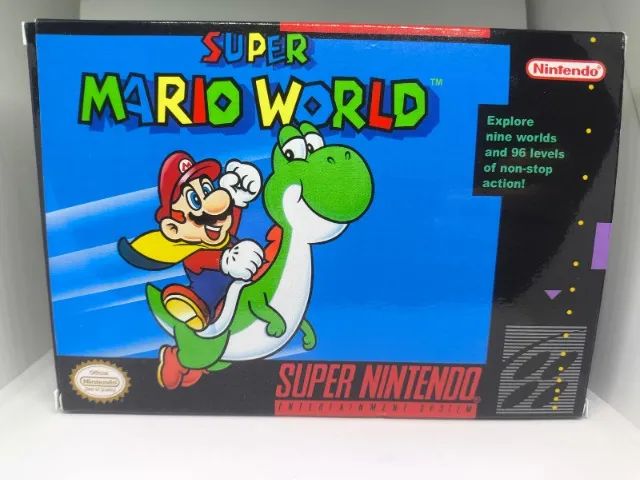 Caixa do Jogo Super Mario World para Super Nintendo - Inclui Berço - Foto 2