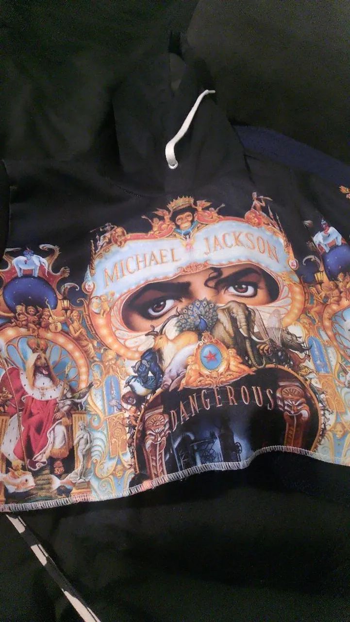 Cropped de manga longa Michael Jackson Dangerous 