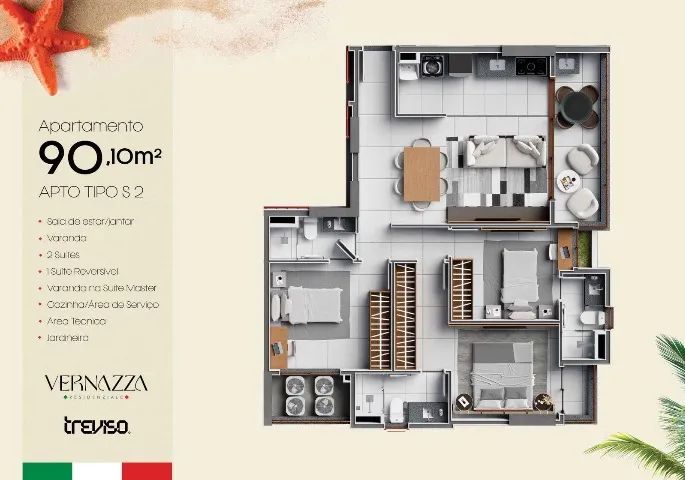 Apartamentos na Ponta Do Farol/ Edifício Vernazza/ 90m2 a 130m2 - Foto 2