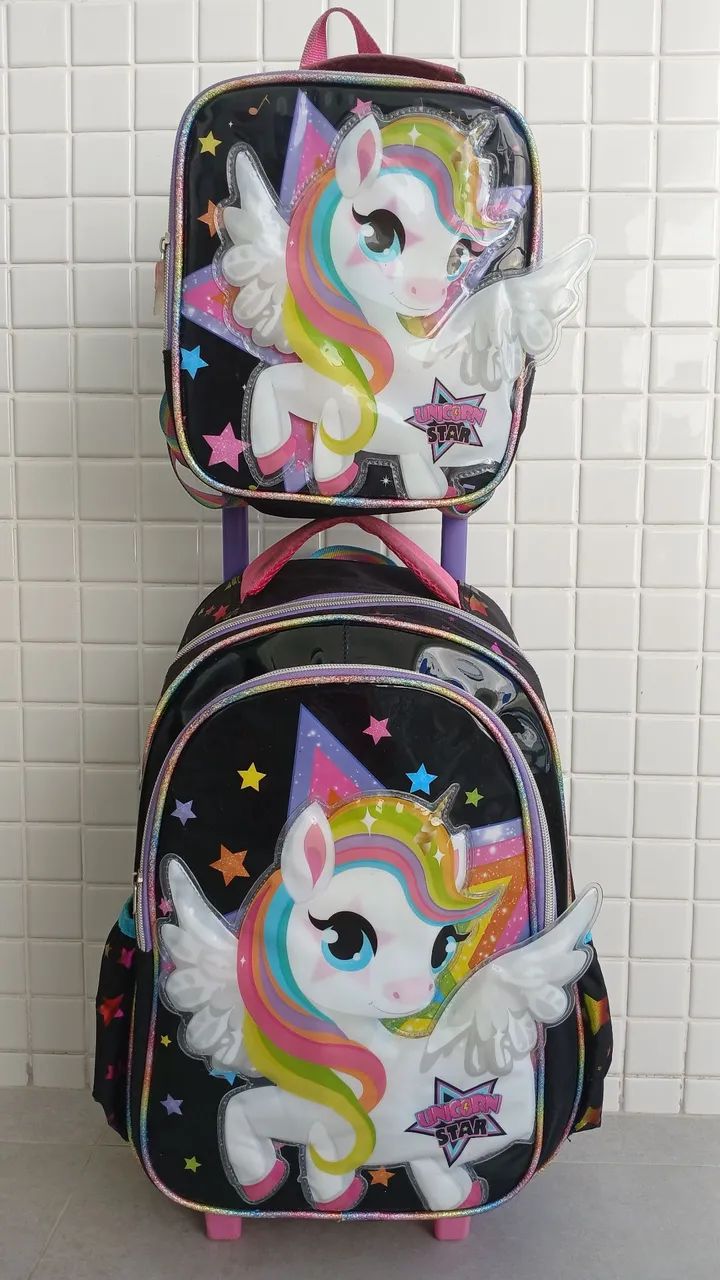 Mochila escolar de rodinha com lancheira com DESCONTÃOO 