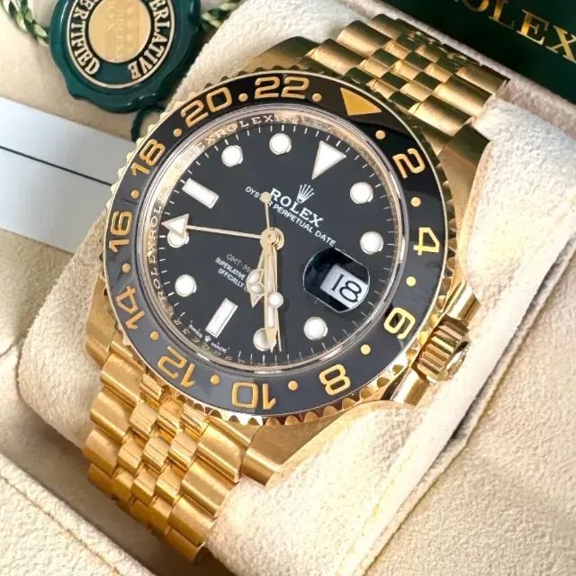 Relógio ROLEX AUTOMÁTICO _ Modelo GMT MASTER II Bruce Wayne Dourado  - Foto 6