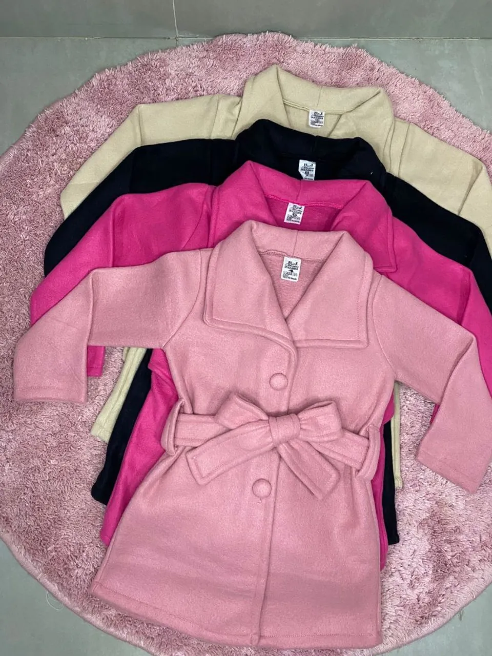 Casaco Infantil de Lã com Cinto - Diversas Cores