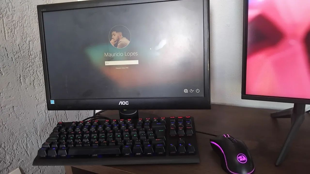 Computador Completo Gamer - Monitor AOC + Teclado e Mouse RGB