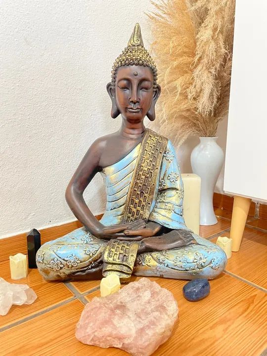 Estátua de Buda em Gesso - Decoração Zen
