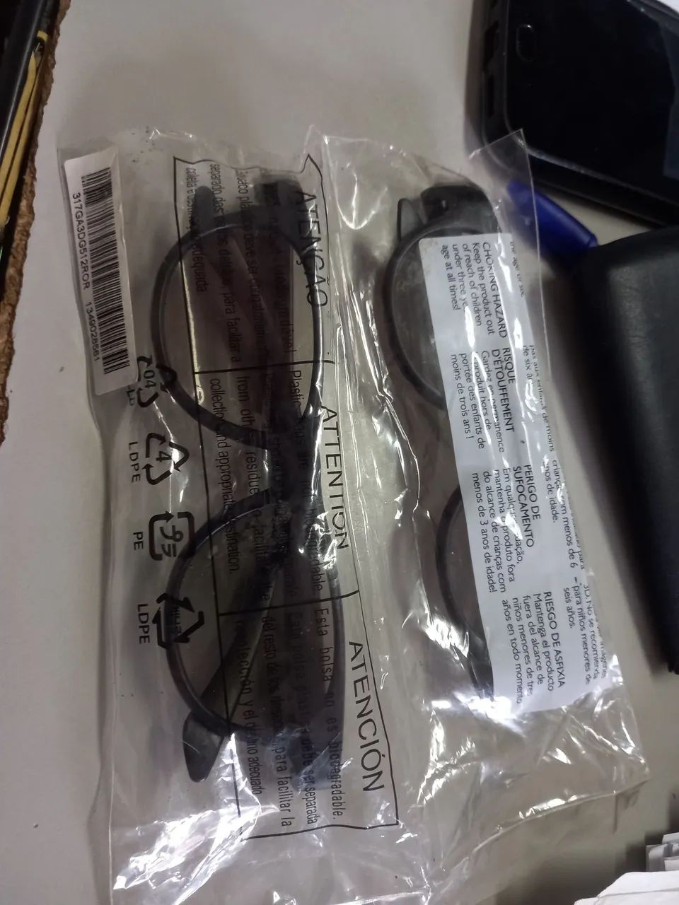 2 Óculos de proteção para TV 3D