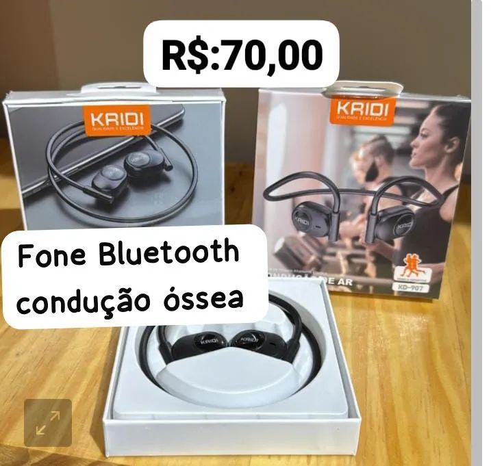 Fone Bluetooth Condução Óssea - Novo