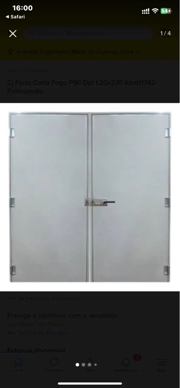 Porta corta fogo 90x2.10 completa