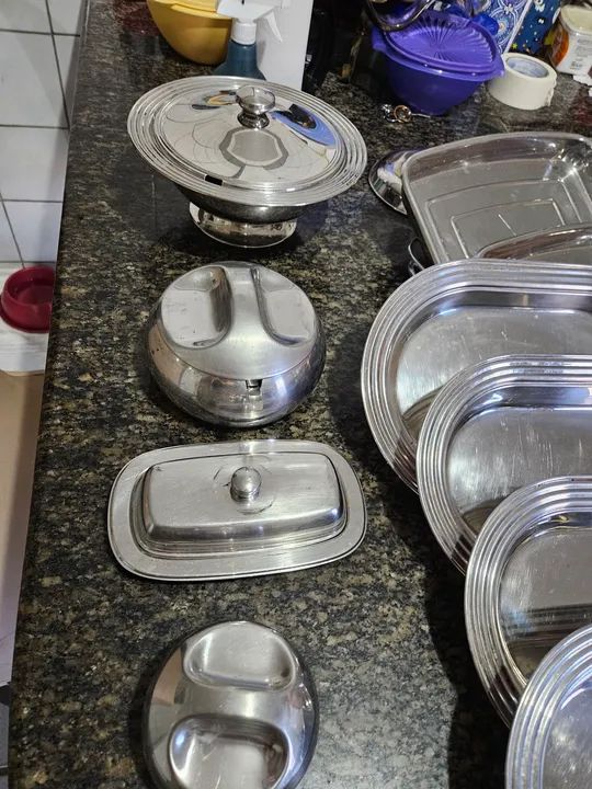 Kit, para servir, em Aço Inox - Foto 3