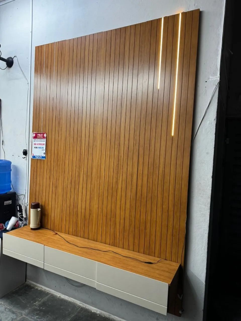 Painel de Tv Ripado com Led