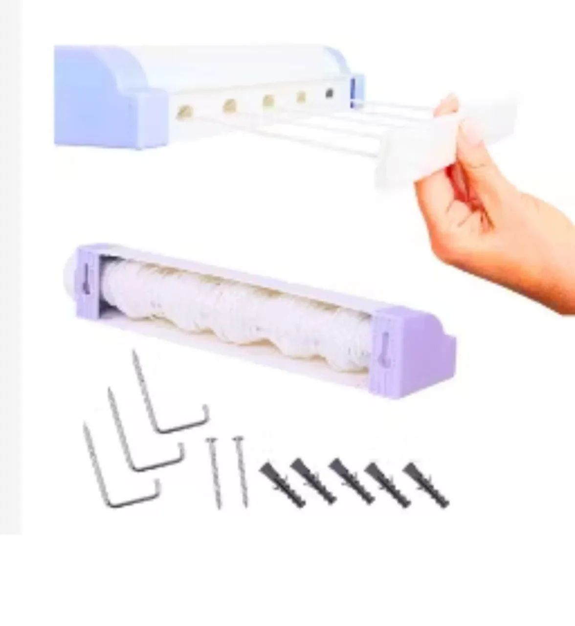 Varal de parede automático rotoflex 5 cordas secalux - Foto 3