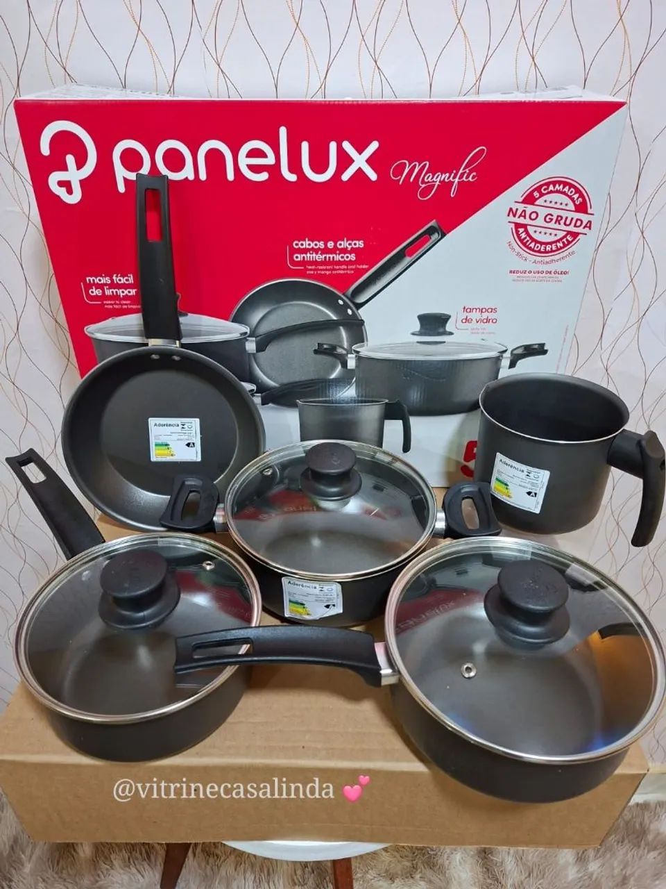 Jogo de panelas antiaderente panelux 5 peças 