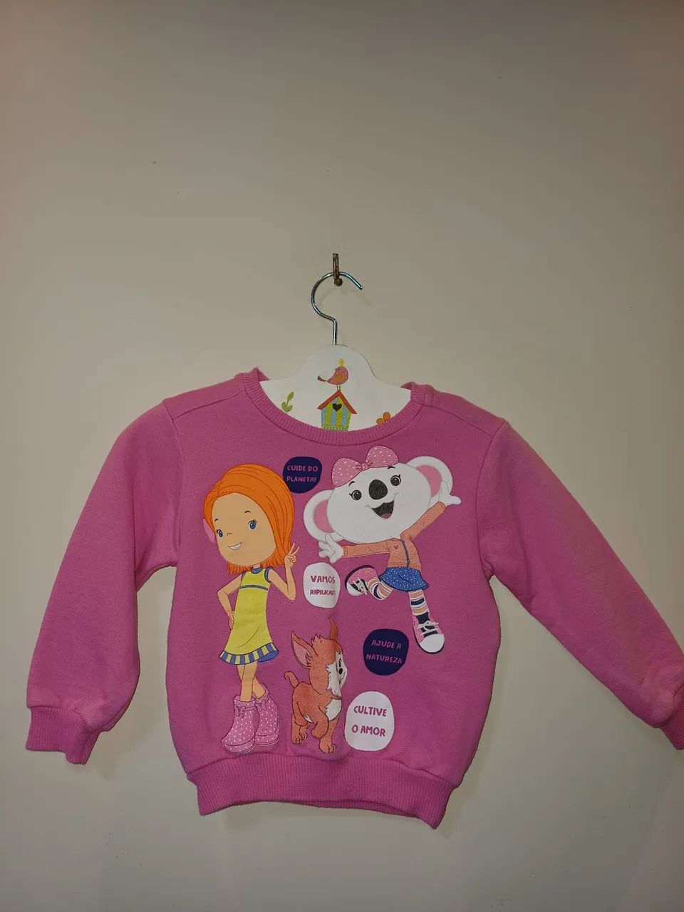 Blusa de Moleton Lilica Ripilica rosa, semi-nova. 