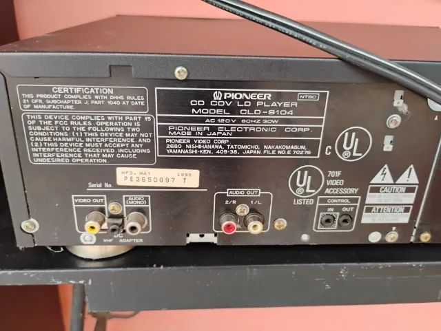 Disco laser Pioner modelo CLD (S104) RARIDADE  - Foto 4