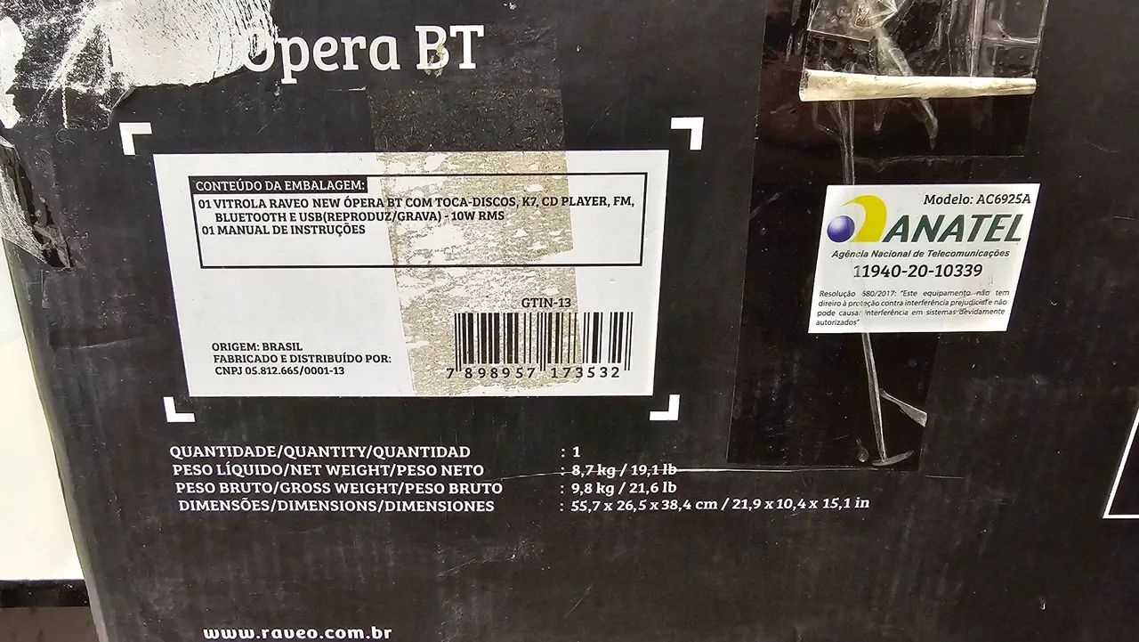 Raveo Ópera BT - Toca-Discos Retrô com Bluetooth - Foto 5