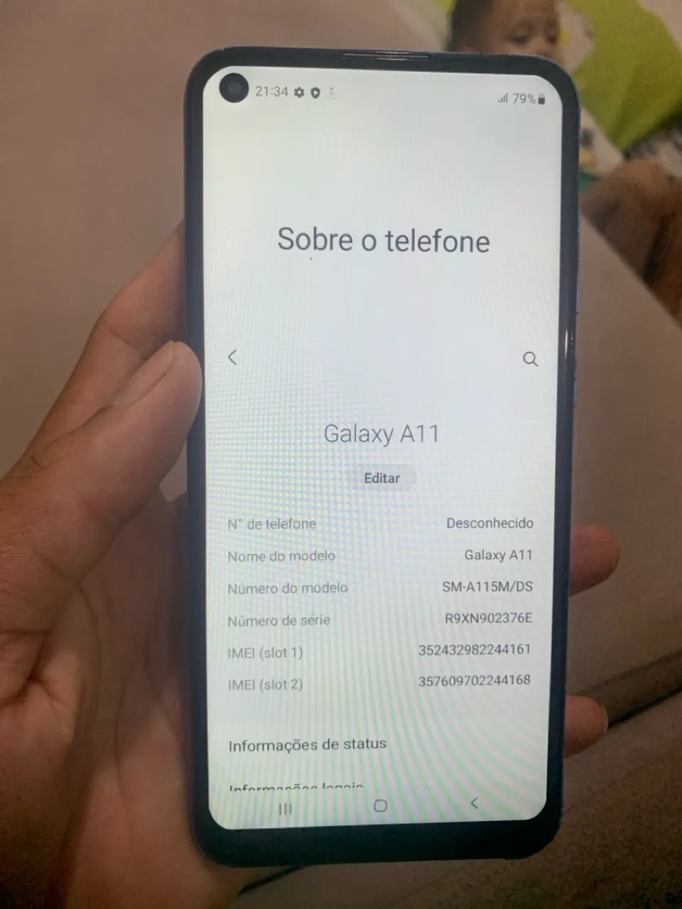 Samsung A11 Todo original, Nunca foi trocado tela