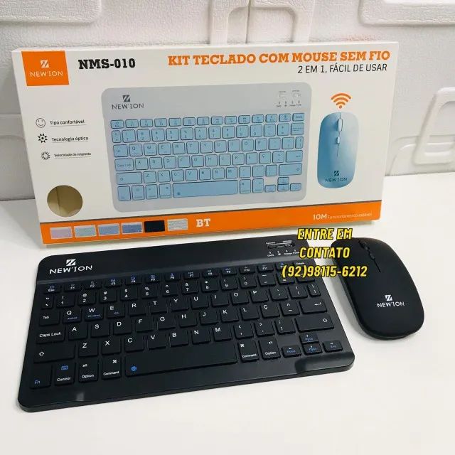 Teclado com Mouse sem Fio Bluetooth Recarregavel - Entrega das 9 até 22hrs
