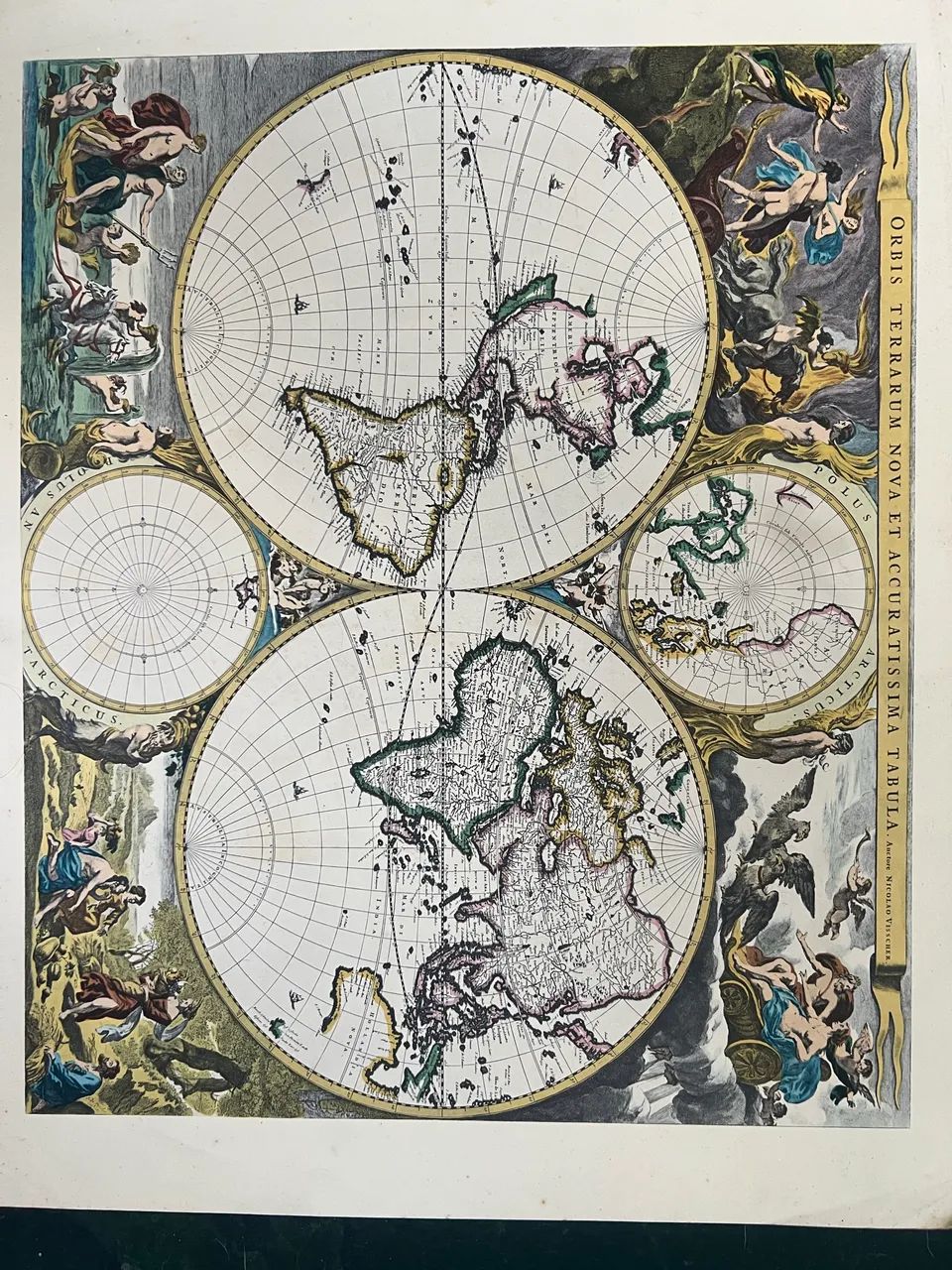 Gravura antiga  mapa mundi  - Foto 3