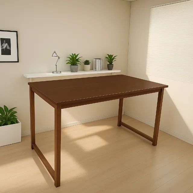 Mesa de Madeira Portátil Dobrável Marrom