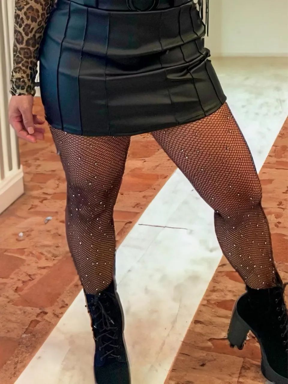Meia calça arrastão com brilho/Strass  - Foto 2