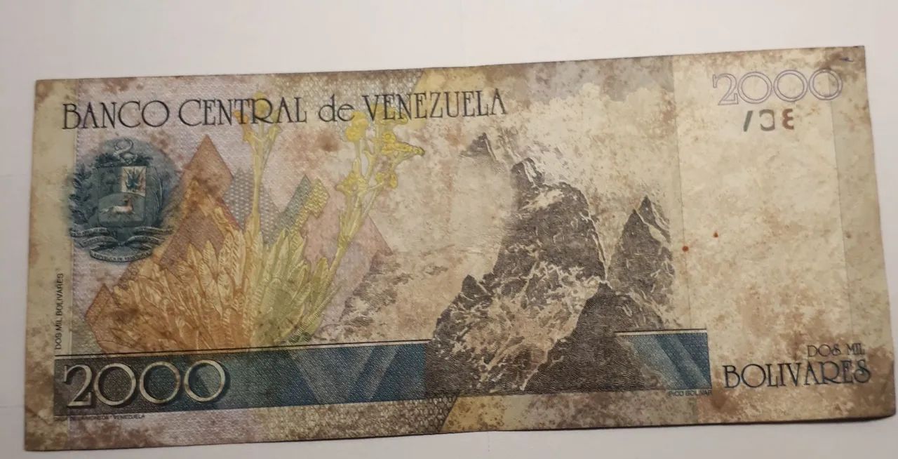 Cédula 2000 Dos Mil Bolivares.Venezuela. - Foto 2