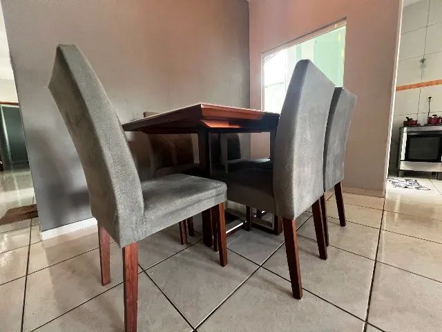 Jogo de Mesa de Jantar com 6 cadeiras com tampo em vidro  - Foto 3
