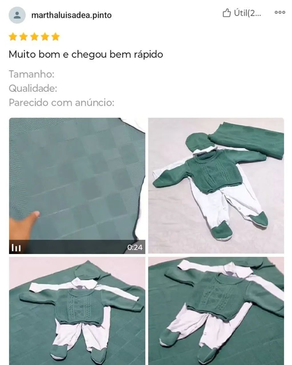 Saída de maternidade tricô verde oliva  - Foto 6