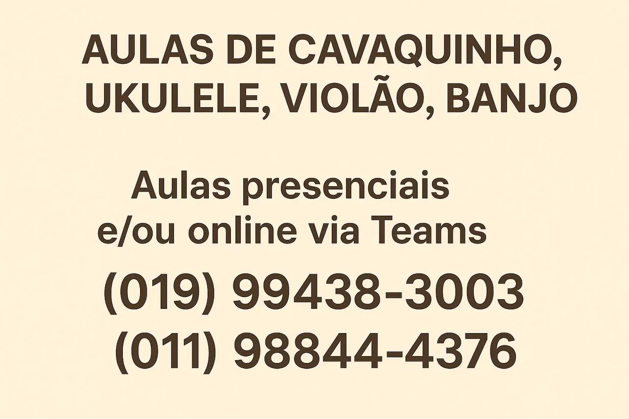 Aulas de Cavaquinho, Banjo, Violão e Ukulele 2026 - Foto 5