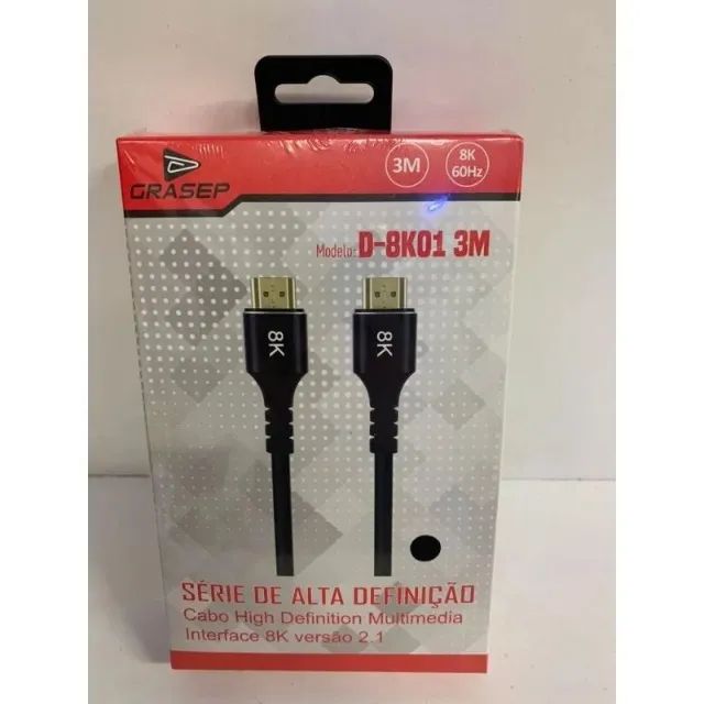 Cabo Hdmi de Alta perfomance 3m 8k Alta definição, entregamos 2.1