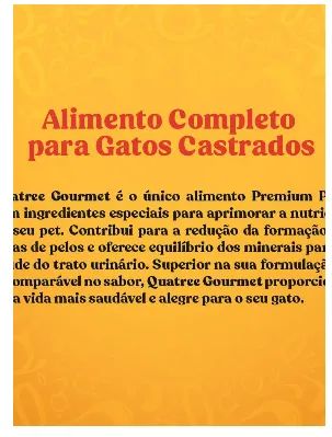 Ração Quatree Gourmet para Gatos Adultos Castrados Sabor Mix de Carnes 10kg - Foto 3