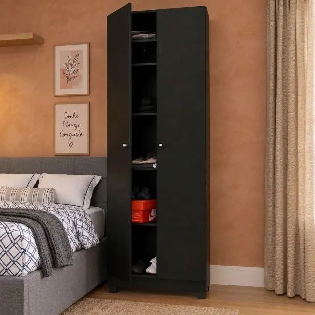 PROMOÇÃO Armário duas portas preto novo 