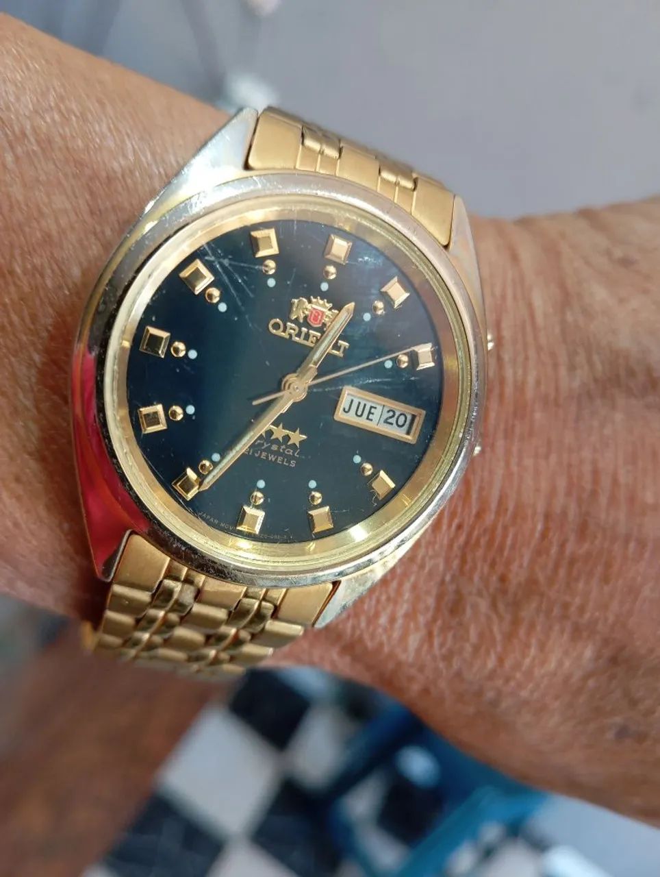 Relógio Orient 3 estrelas dourado 