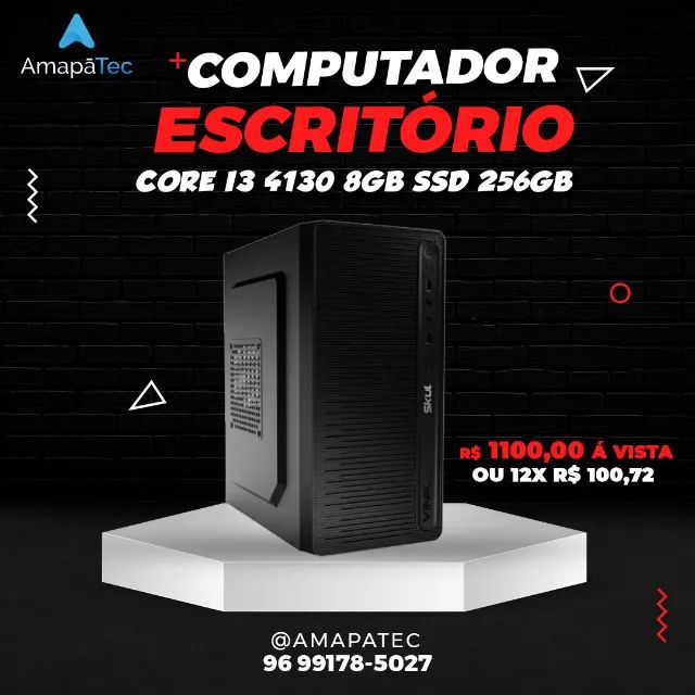 Computador Intel i3 4130 8GB SSD 256GB