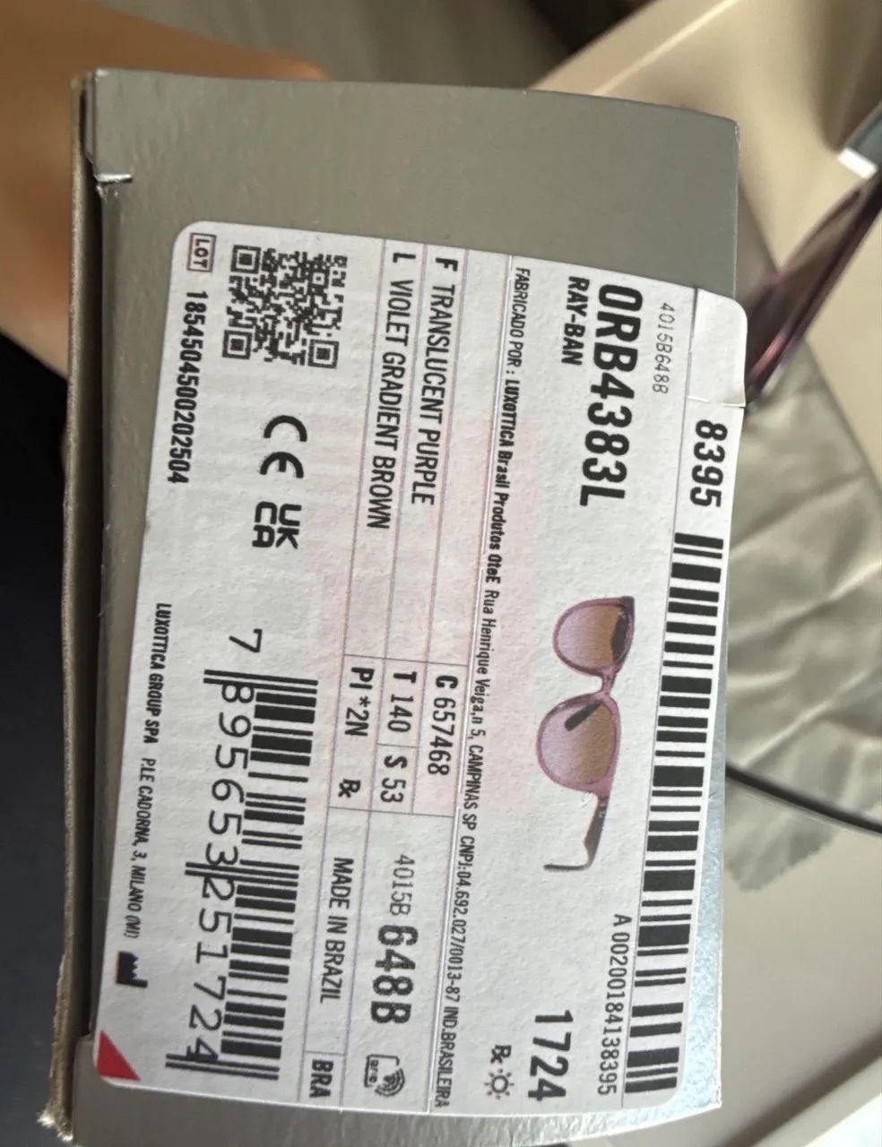 Óculos de sol feminino Rayban armação translúcida - Foto 3