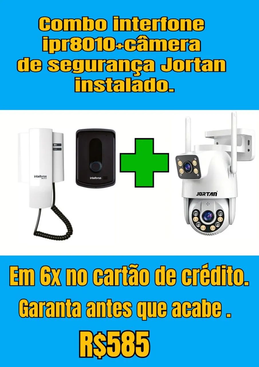 Interfone e câmera combo completo para Maringá e Sarandi com instalação.