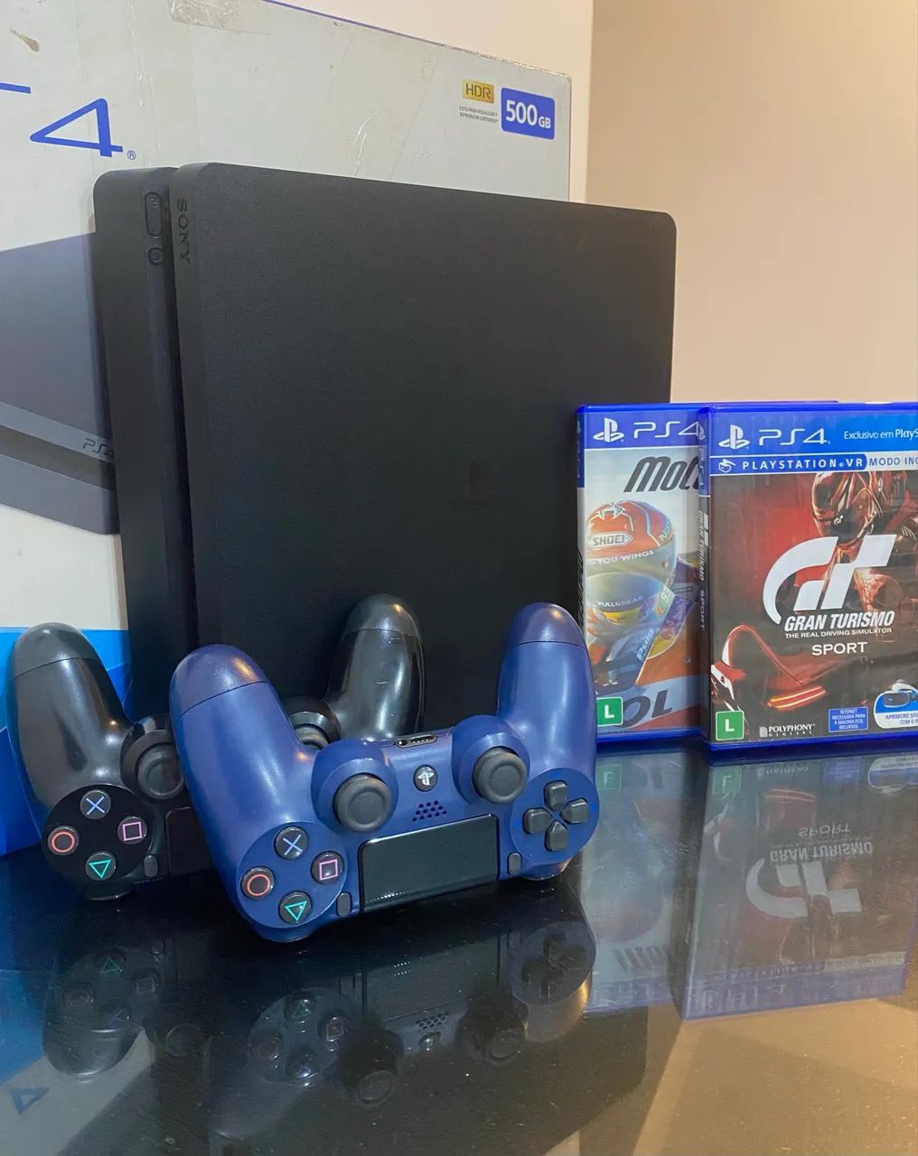 PlayStation 4 slim completo - com caixa e jogos - Foto 2