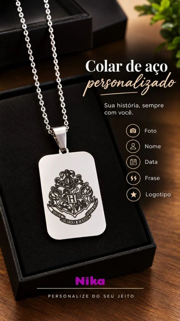 Personalizado em aço pulseira, colar e chaveiro  - Foto 3