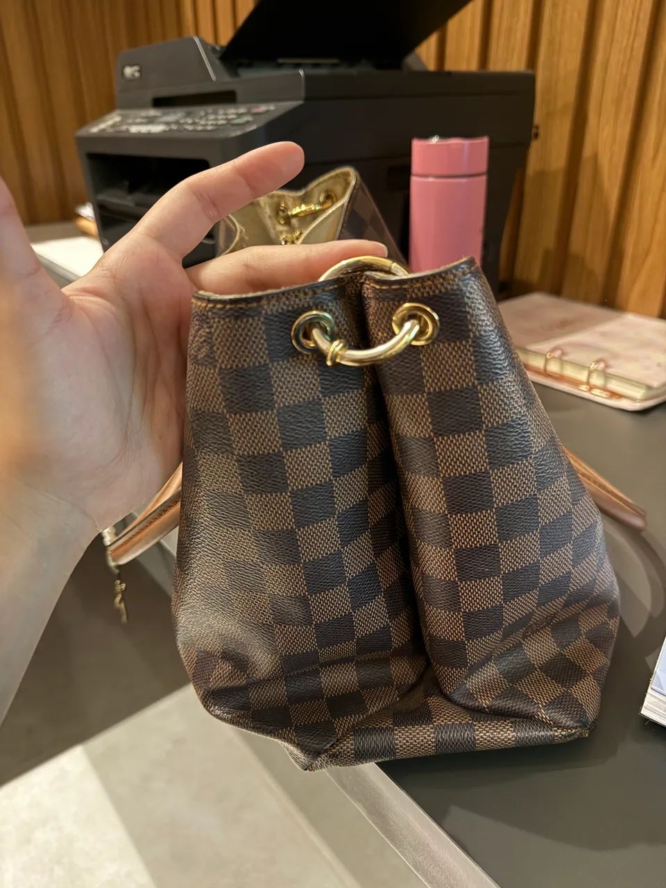 Bolsa Louis Vuitton Riverside em canvas Damier Ébène. - Foto 2
