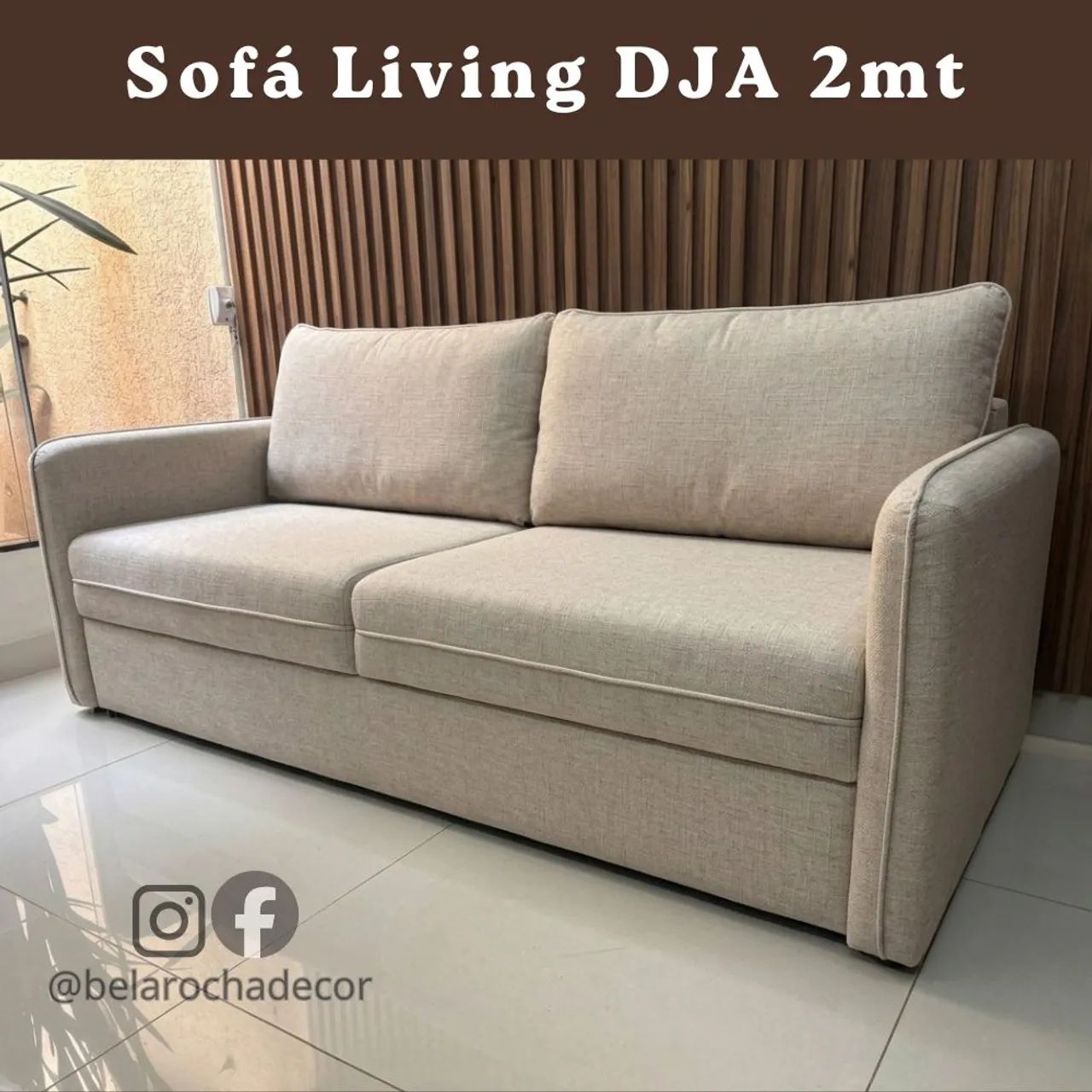 Sofá Living DJA 2METROS Linho Novo - Foto 2
