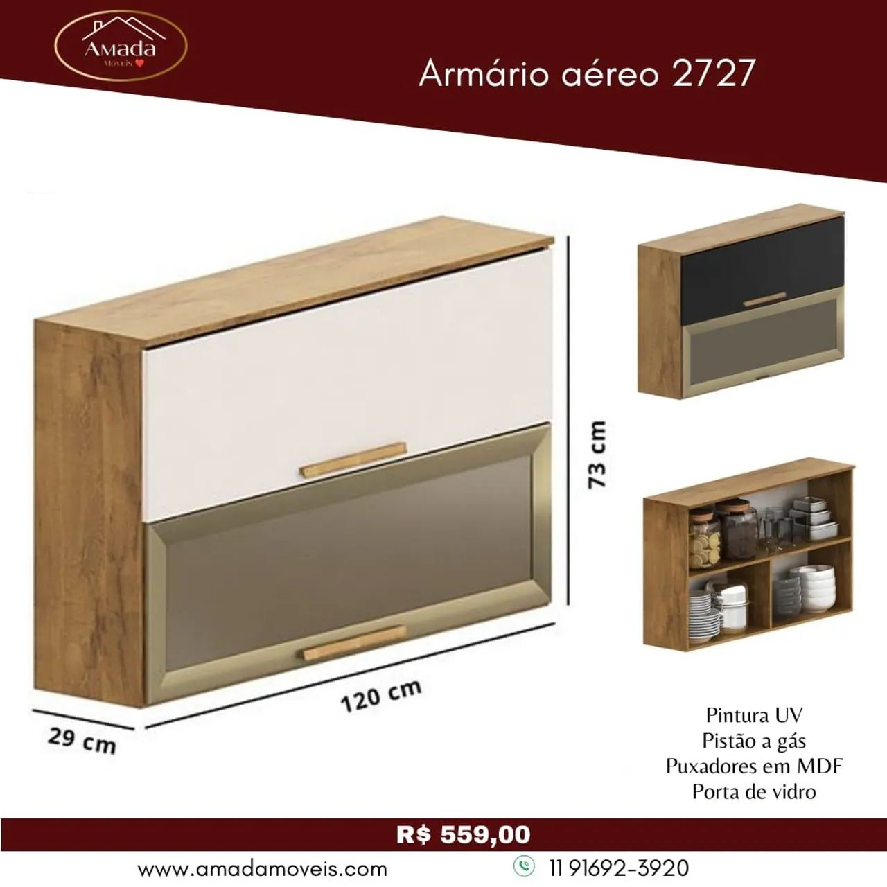Armário aéreo 2727 - à pronta entrega 